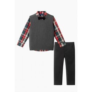 NEW ANDY & EVAN boys formal sweater vest set in grey